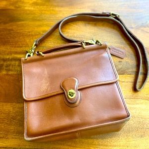 Coach classic Willis crossbody handle top bag with brass hardware